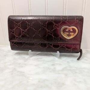Authentic Gucci Guccissima Burgundy Wallet